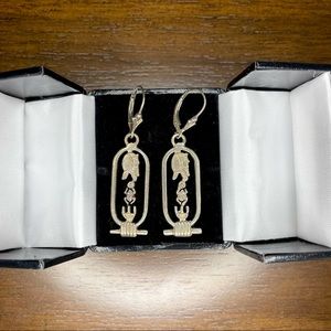 Vintage Hallmarked Cartouche Earrings
